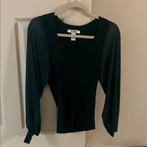 White House Black Market Women's Green Top